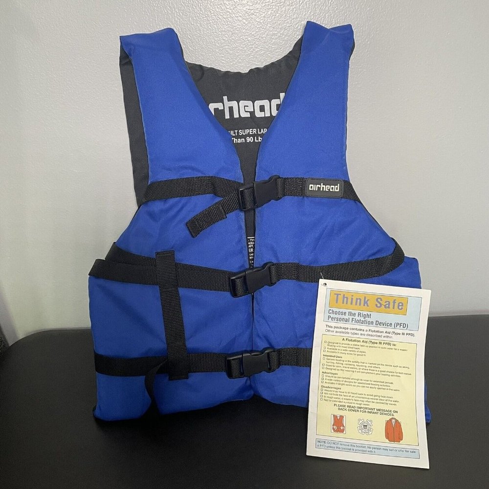 AIRHEAD General All-Purpose Life Jacket Adult Universal Size XL Blue NWT